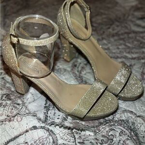 Gold Glitter Heels